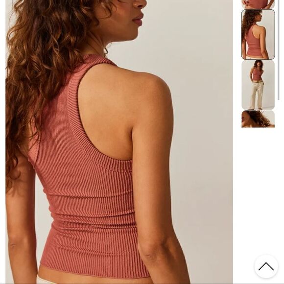 Free People Seamless Ribbed Tank M/L Copper Rose - Picture 2 of 5